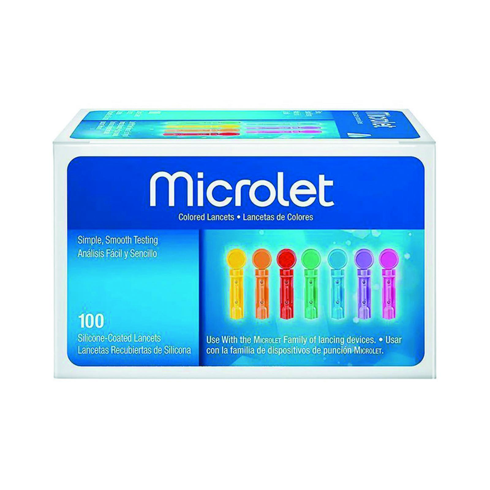 Microlet Coloured Lancets 100 Count